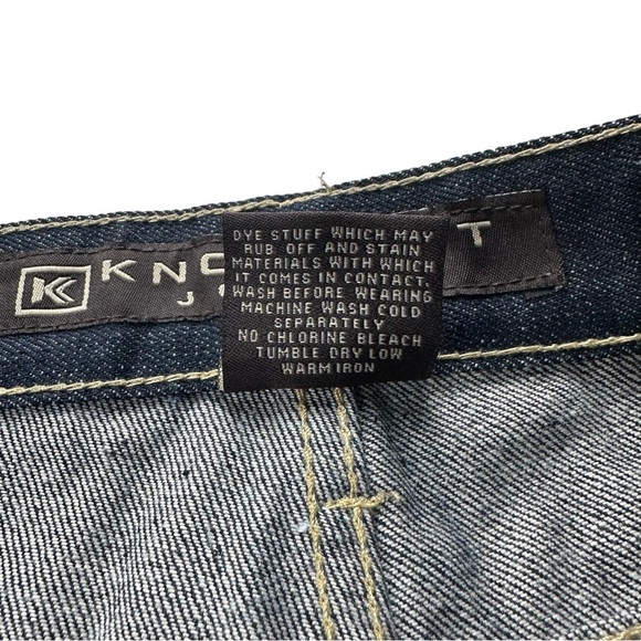 Knockout Jeans Los Angeles Mens Dark Wash Blue Jean Shorts Size 40 Hip Hop Baggy - Picture 4 of 13